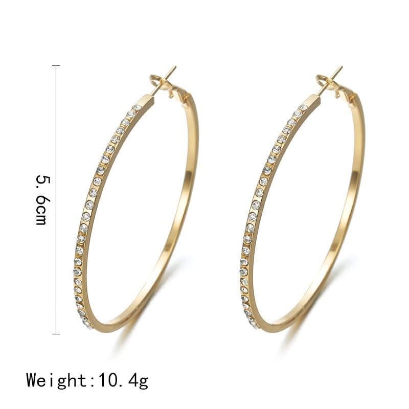 Imitation Diamond Encrusted Hoops