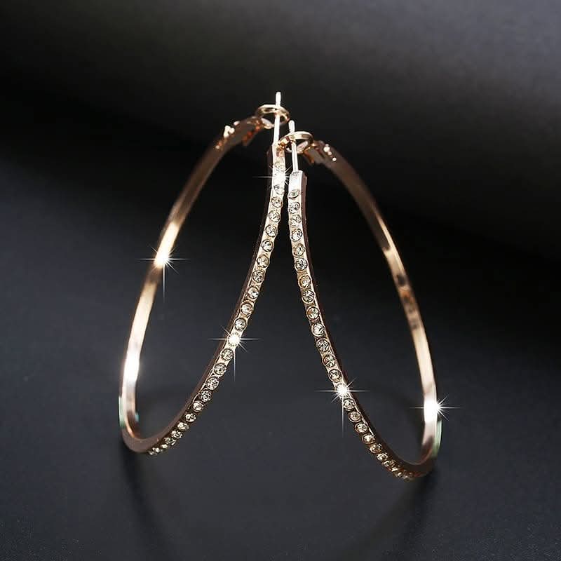 Imitation Diamond Encrusted Hoops