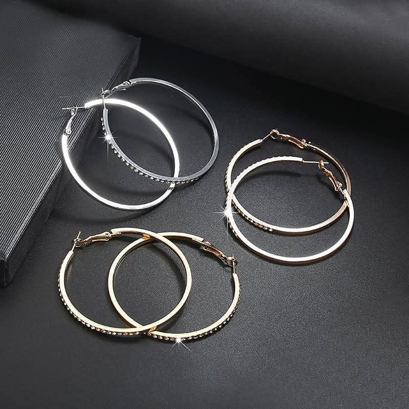 Imitation Diamond Encrusted Hoops