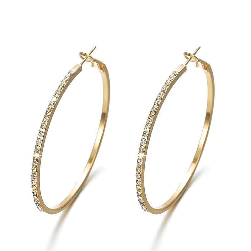 Imitation Diamond Encrusted Hoops
